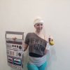 woman in 80s workout gear