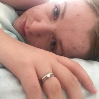 rachel hill lying on bed