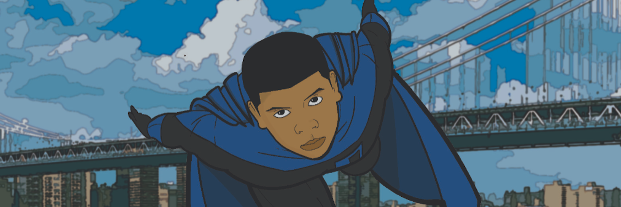 Jetpulse Comics Creates Superhero World for Kids on the Spectrum Screenshot of Jetpulse Comics site. Superhero boy flying, wearing a blue cape.