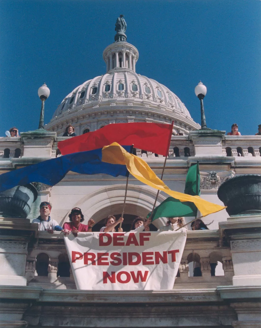 Deaf President Now protest at the Capitol.