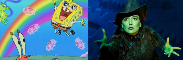 Sponge Bob Square Pants and Elphaba from Wicked