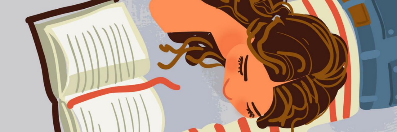 How to Read When You Have Brain Fog illustration of a woman reading a book