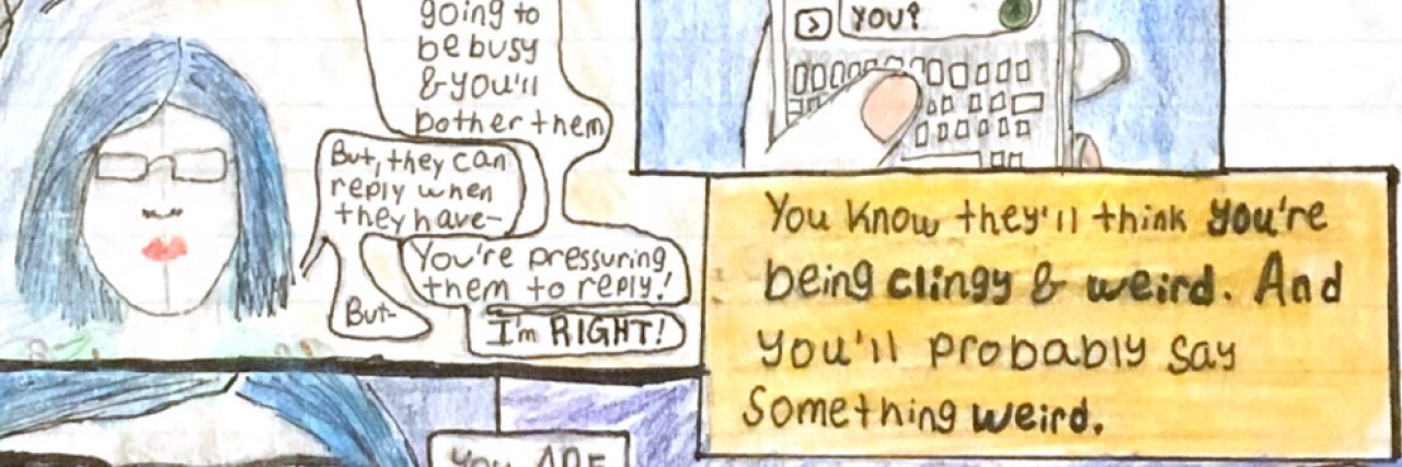 When You Don't Believe You Have Social Anxiety hand drawn comic about living with anxiety