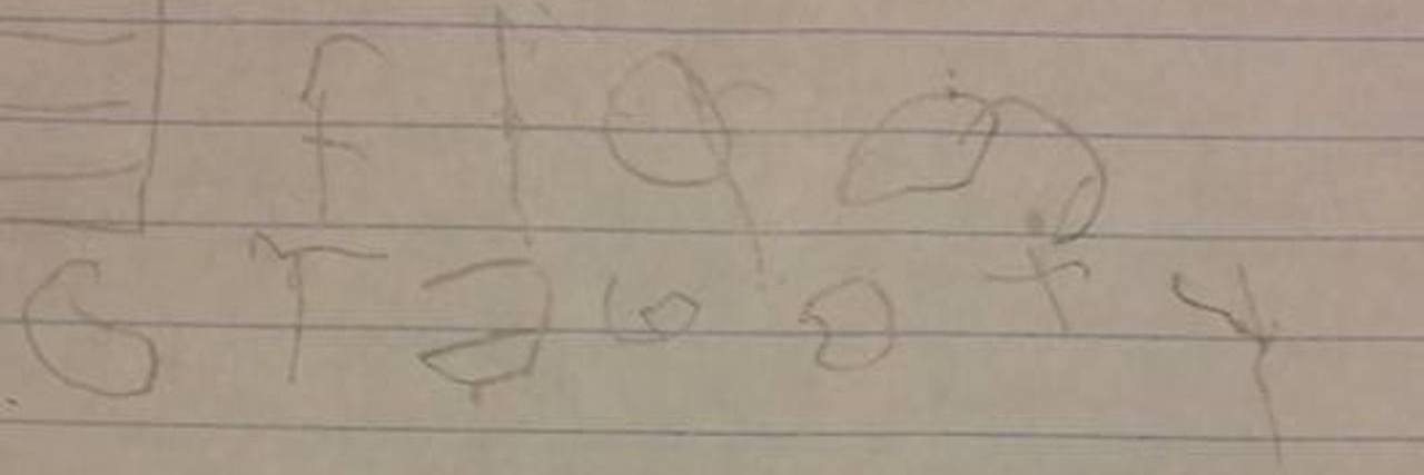 My Child Has Invisible Disabilities, He Is Not a 'Bad Kid' image of handwriting that appears to be "sloppy"