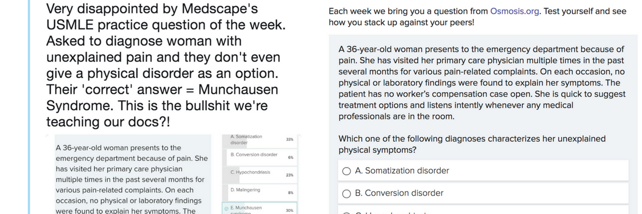 Tweet and Medscape question