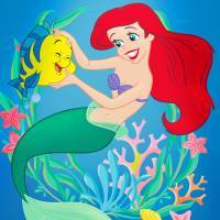 An illustration of Ariel underwater.