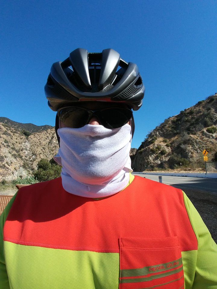 man wearing bike helmet
