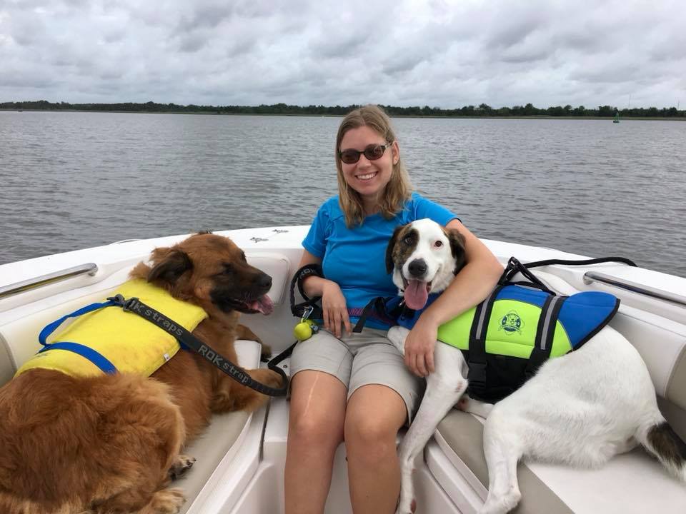 "I have cerebral palsy. Our two rescues Maxx and Fripp are there to help me through the tough times and are there to experience the great times." -- Sarah S.