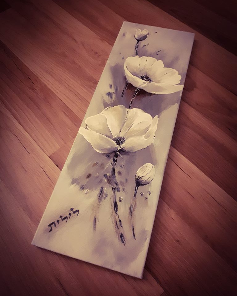 rectangular painting of flowers