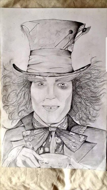 Drawing of the mad hatter