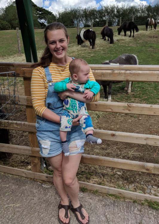 woman holding baby