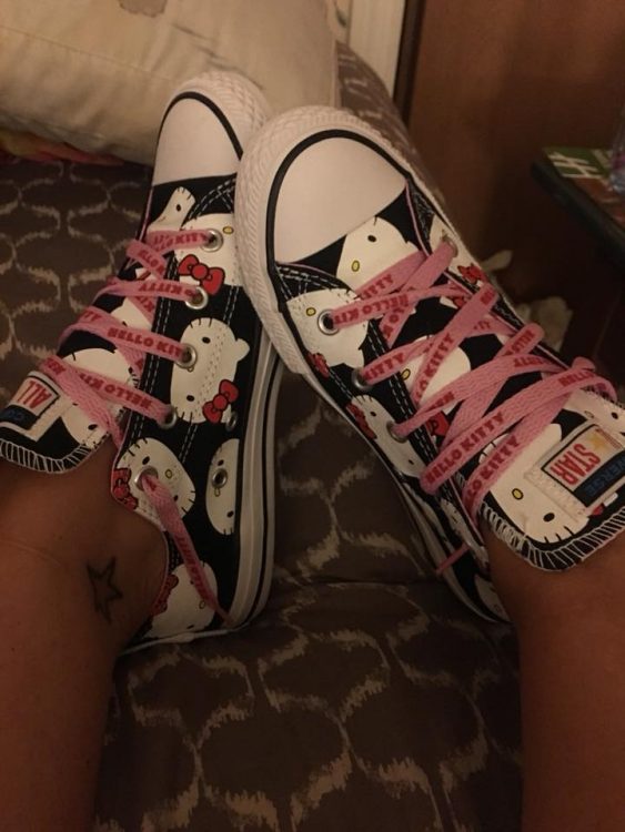 sneakers will Hello Kitty on them