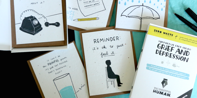 Thoughtful Human cards for depression and grief