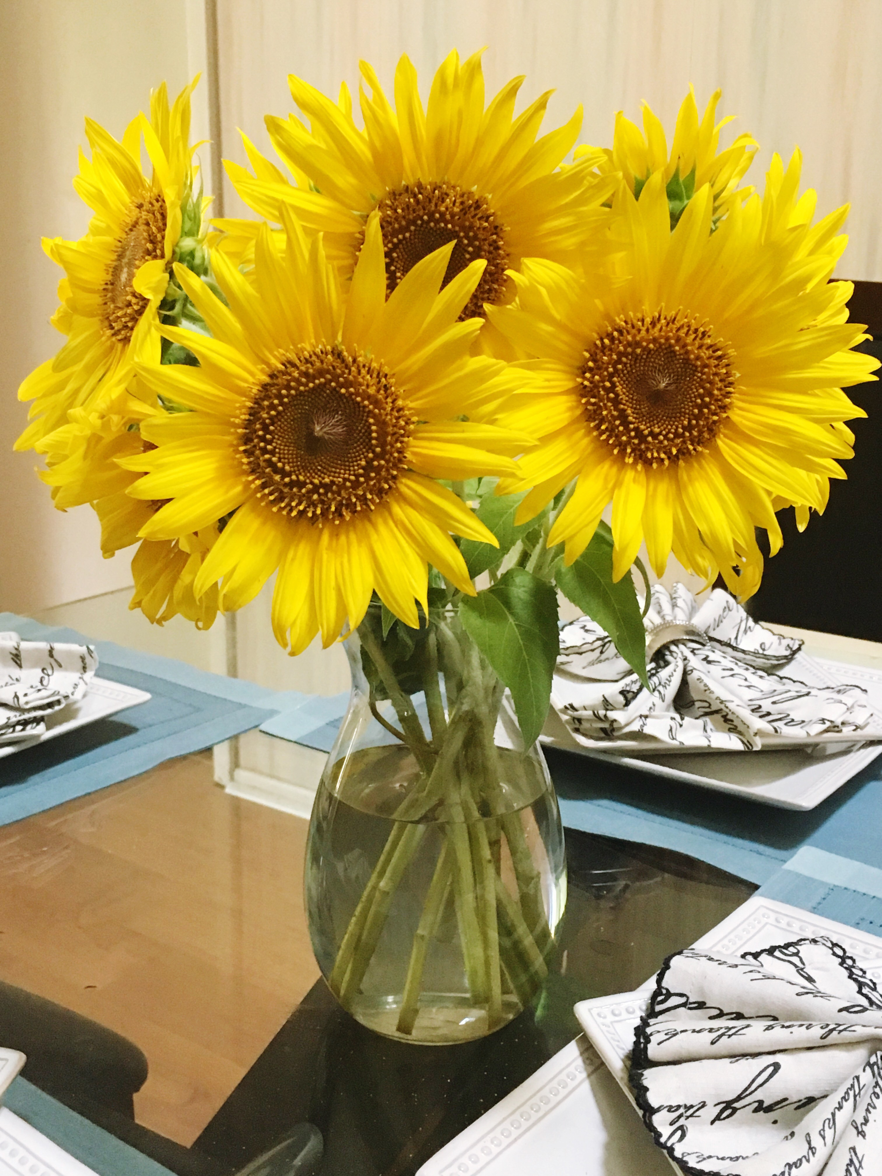 Sunflowers on the dining room table. Getty image by Tiffany Green.