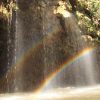 Waterfall near Thiloso with rainbow.