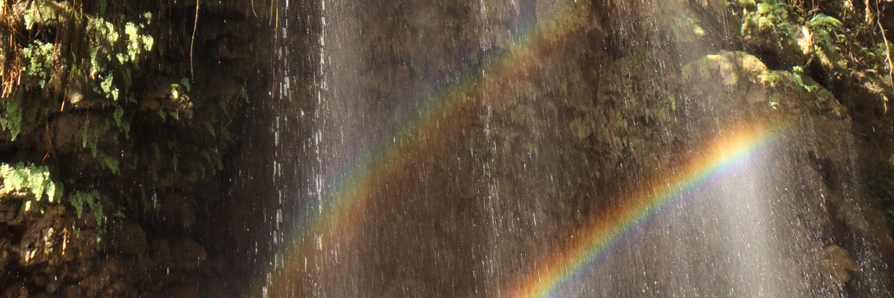 Ode to the Spectrum: a Poem Waterfall near Thiloso with rainbow.