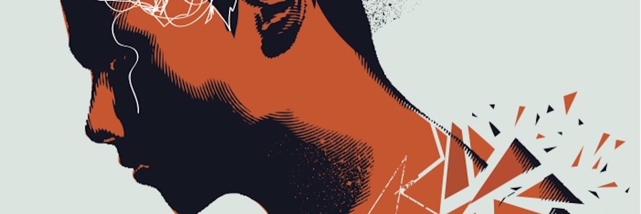 When Rare Disease Continues to Take Parts of You illustration of man, pieces coming out