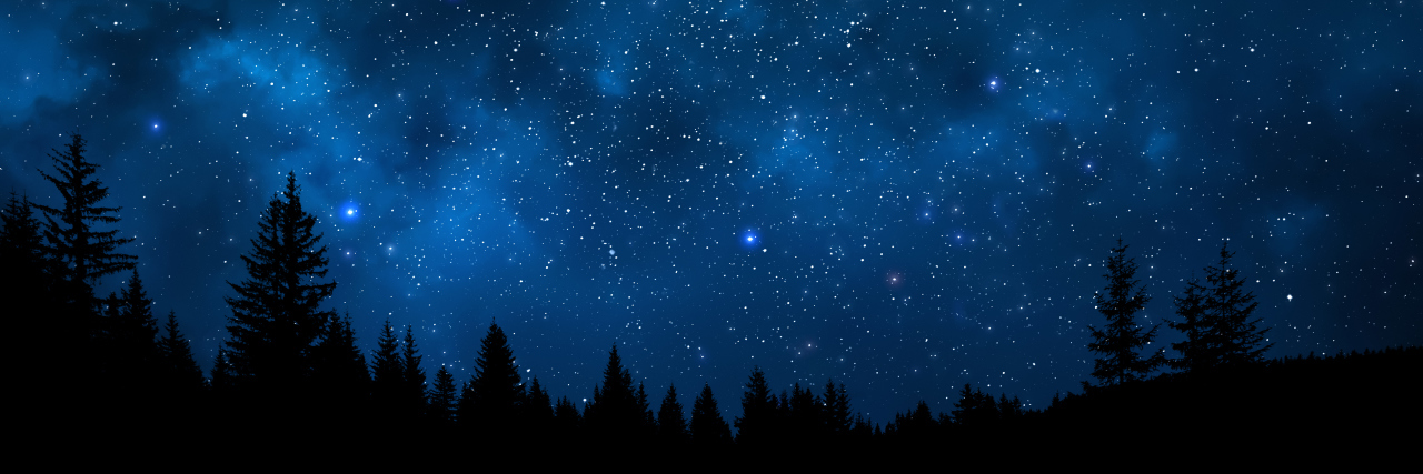 Thanking My Friends Who Accept Me, Disability and All Night sky with stars.