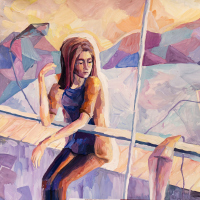 woman watercolor