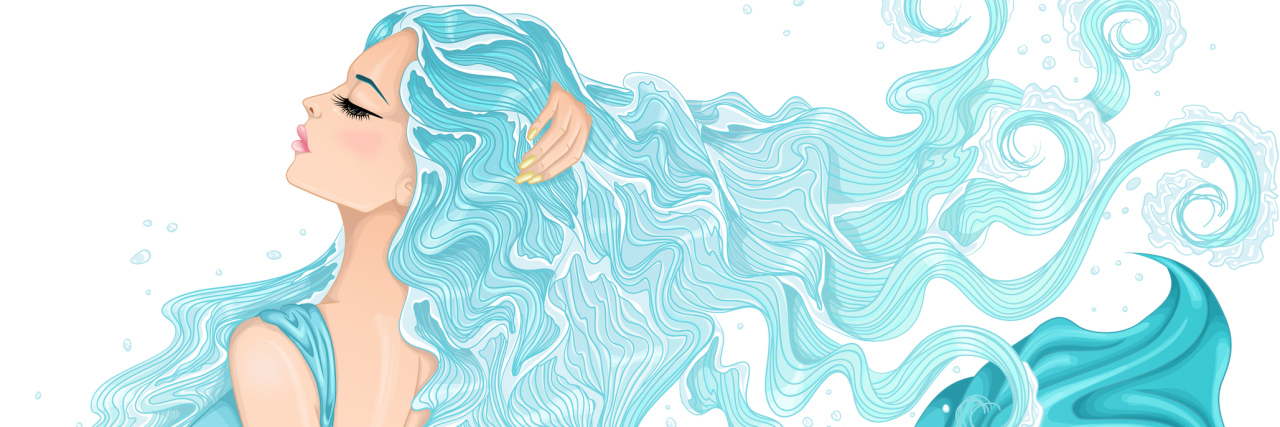 How Living With POTS Has Improved My Life illustration of woman with turquoise hair and dress