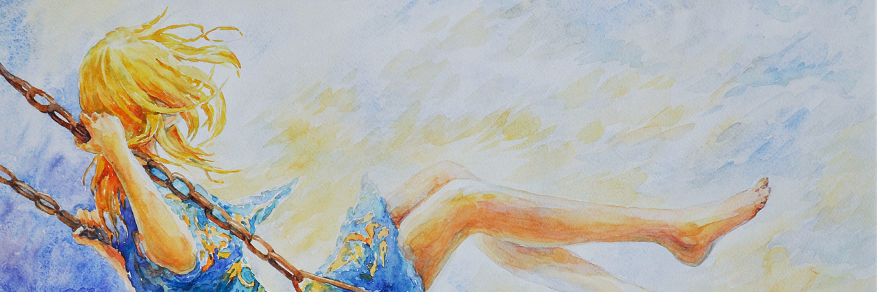 How Finding Silver Linings Helps Me Cope With Chronic Illness illustration of a girl on a swing