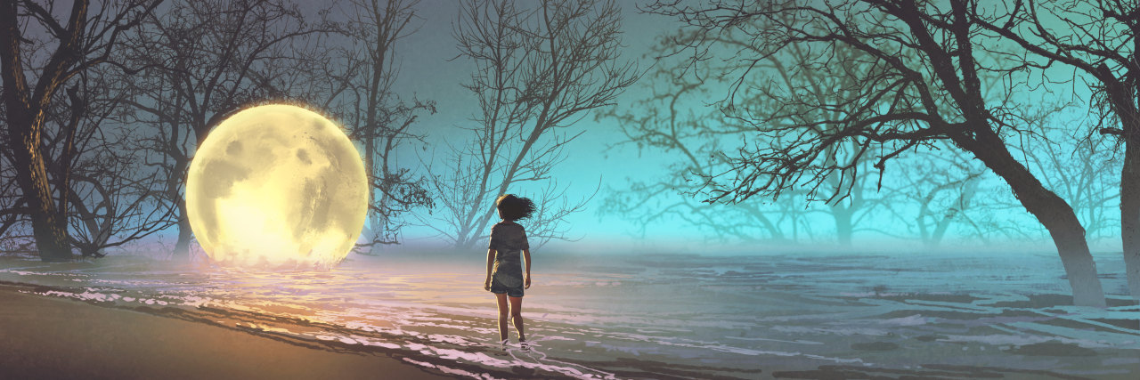 The 'Othering' of Life With a Disability: a Poem Woman looking at a fallen moon.