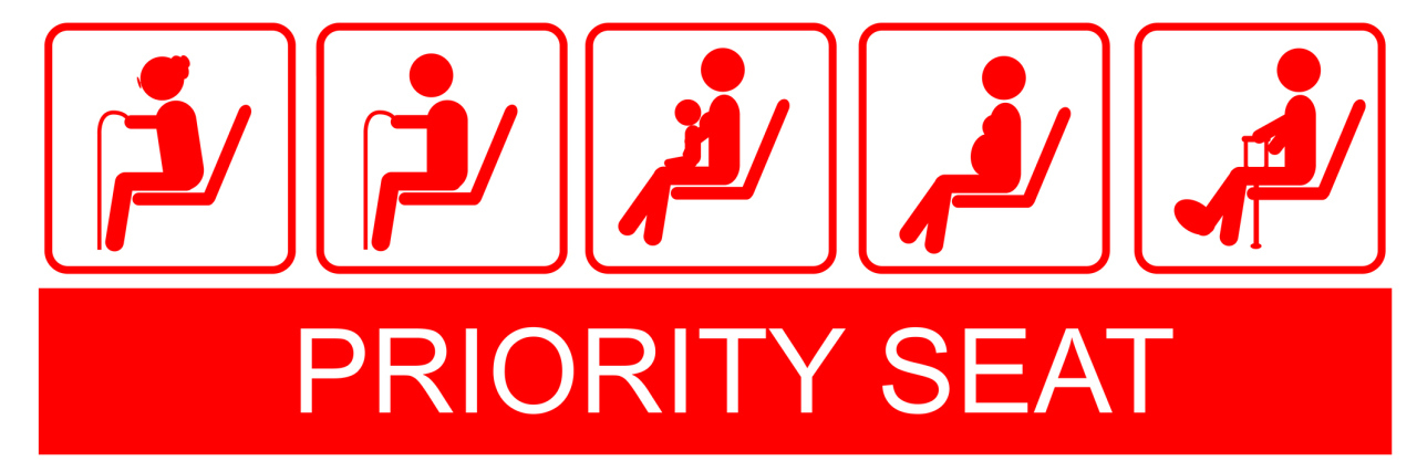 What to Remember Before You Ask Someone to Move From Priority Seating A grapic showing a priority seating sign.