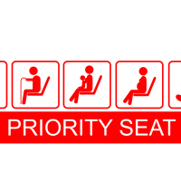 A grapic showing a priority seating sign.