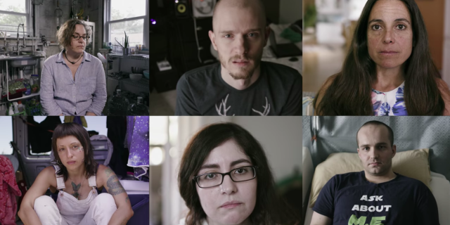 collage of six of the featured people from 'afflicted'
