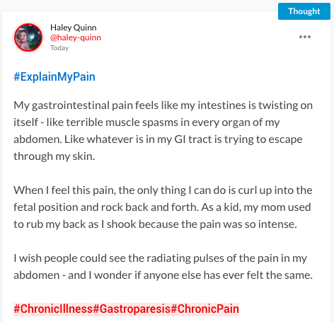 explain my pain sample post