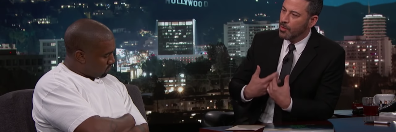 Kanye West on Jimmy Kimmel talking about bipolar disorder