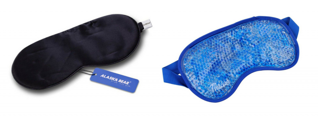 sleep mask and a gel bead eye mask