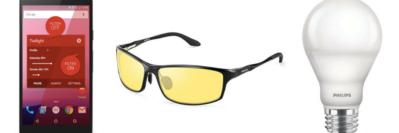 9 Coping Techniques That Help People With Photosensitivity twilight app, yellow lens glasses and philips dimmable lightbulb