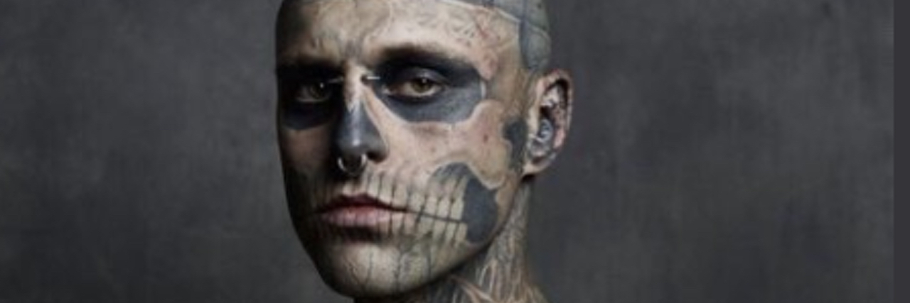 'Zombie Boy,' Model From Lady Gaga's Music Video, Dies Photo of Zombie Boy, a heavily tattooed man.