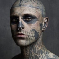 Photo of Zombie Boy, a heavily tattooed man.