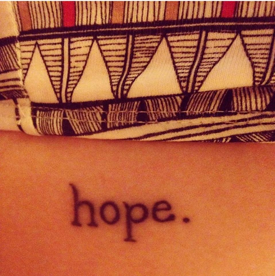 tattoo that says 'hope'