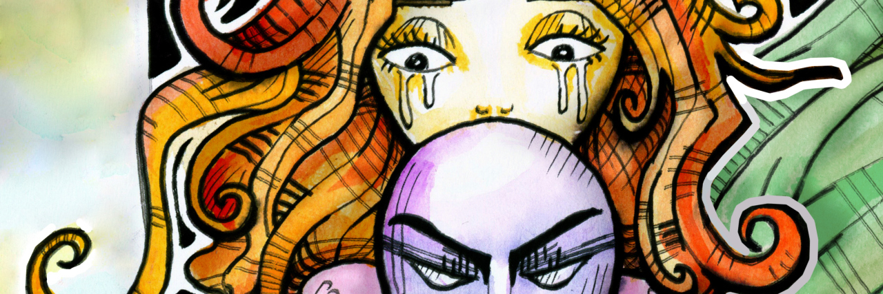 Why Masking My Autism Was Harmful Girl taking off mask showing her tears.