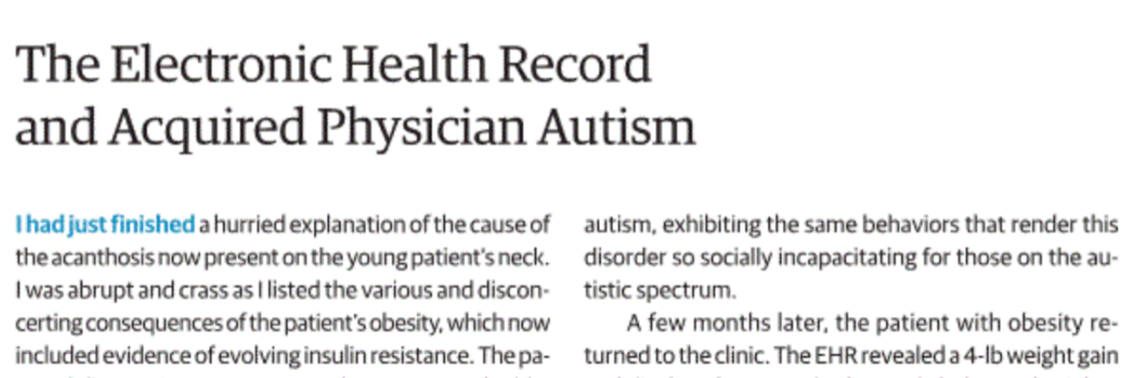 JAMA Publishes Article on 'Acquired Physician Autism,' Backlash Ensues Screenshot of the top of the JAMA article