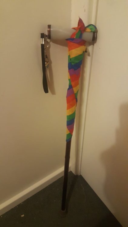 Rainbow-colored cane