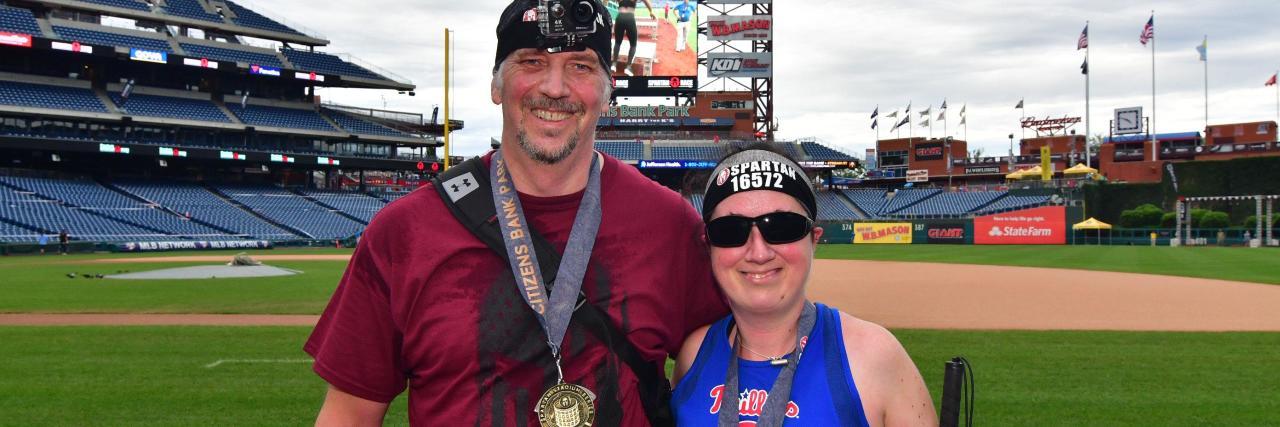 5 Little-Known Facts About Being a Blind Athlete Jess Marion with her sighted guide and friend Shawn.