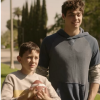 Nyle DiMarco in a silver suit on a red carpet; Cochise Zornoza and Noah Centineo both wearing sweatshirts with Zornoza holding a football.
