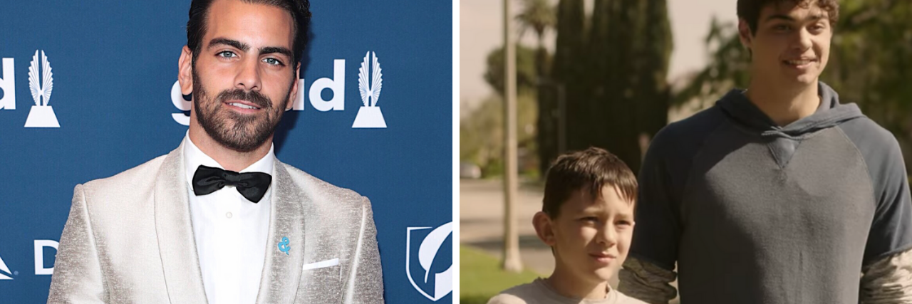 Netflix Faces Deaf Community Backlash for 'Sierra Burgess Is a Loser' Nyle DiMarco in a silver suit on a red carpet; Cochise Zornoza and Noah Centineo both wearing sweatshirts with Zornoza holding a football.