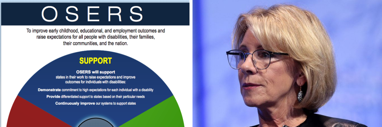 The Trump Administration 'Rethinking' Special Education Is Concerning Screenshot of SERS chart and Betsy DeVos