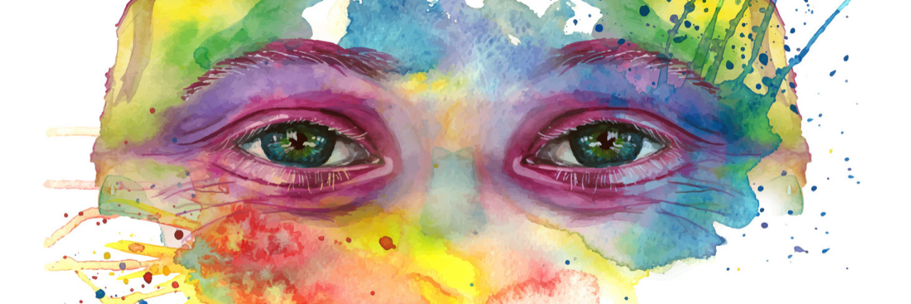 colorful illustration of a woman's eyes
