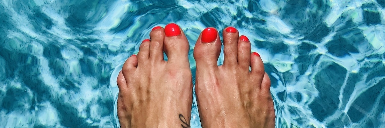 Super Simple Self-Care Ideas for Moms of Kids With Disabilities bright orange toes