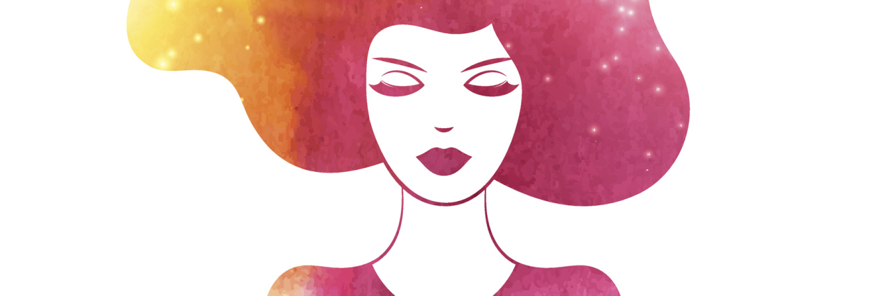 Why Those With Illness Shouldn't Feel Guilty for Not 'Looking' Sick watercolor image of a woman with long flowing hair