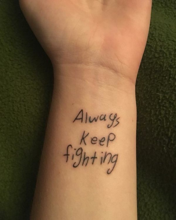 always keep fighting tattoo