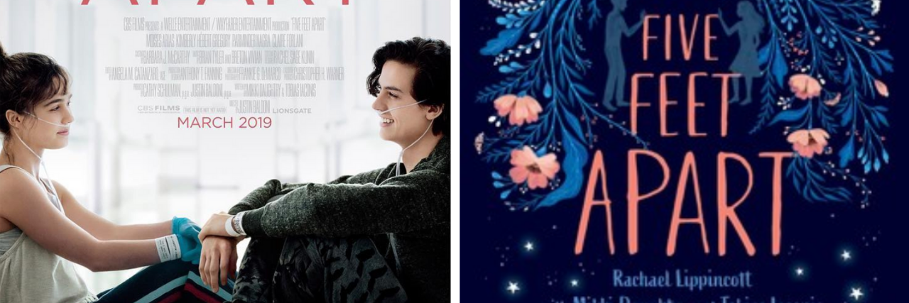 'Five Feet Apart' Follows Teens With Cystic Fibrosis in Love Five Feet Apart movie poster and book cover
