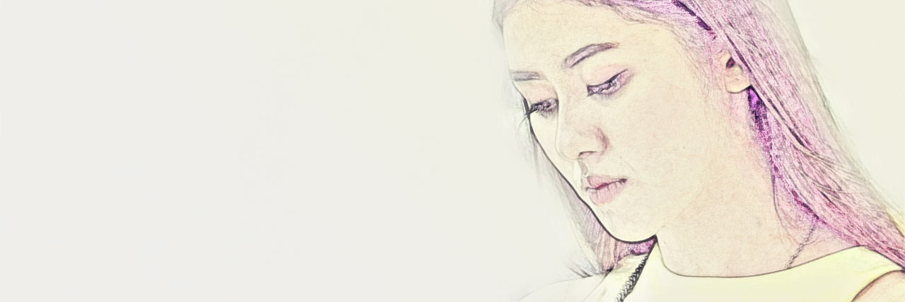 You Know You Have A Chronic Illness When... woman with pink hair looking down