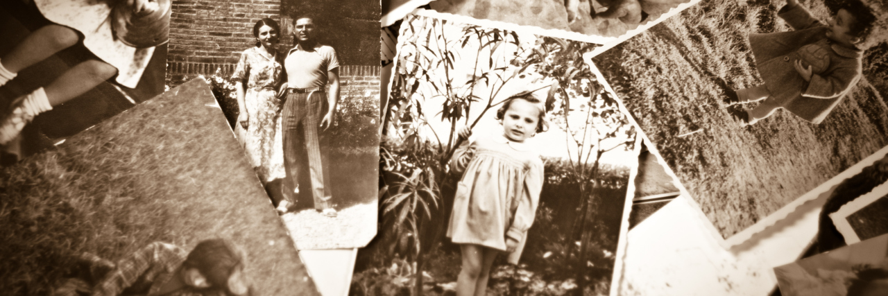 Epilepsy Runs in My Family A pile of old black and white photographs.